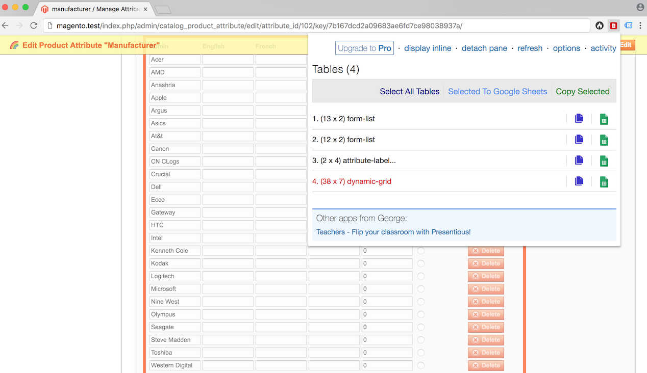 A screenshot demonstrating the Table Capture functionality